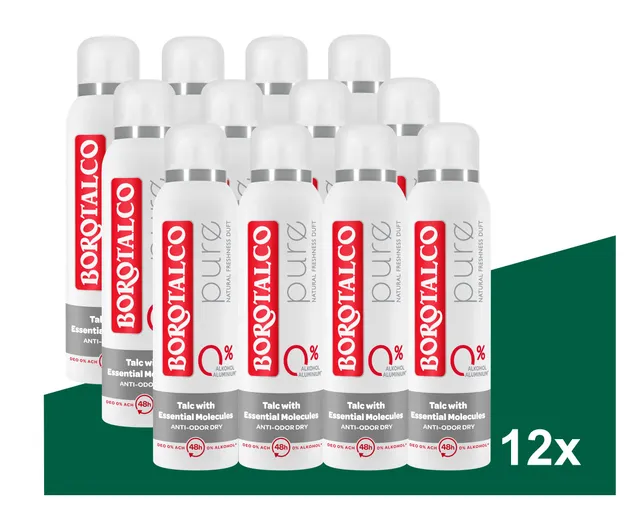 Borotalco Pure Deospray 12x150 ml ohne Aluminiumsalze